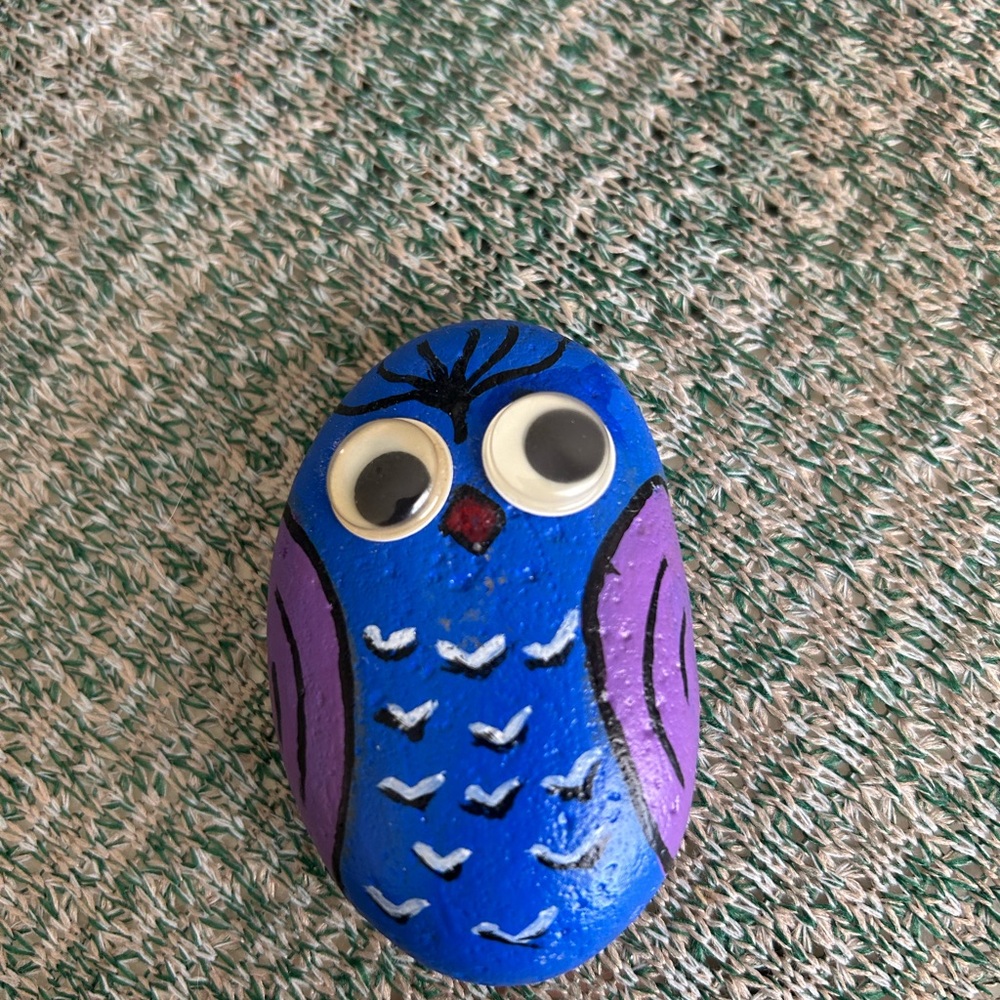 Colorful Painted Owl Rock